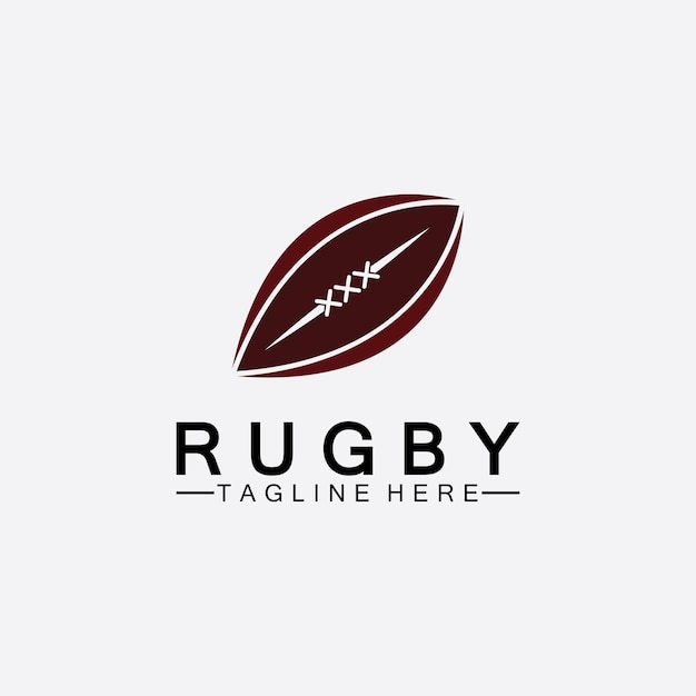 Rugby Ball American Football Icon Vector Logo Template