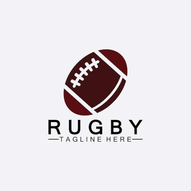 Modello di logo di vettore dell'icona di football americano della palla da rugby