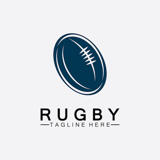 Modello di logo di vettore dell'icona di football americano della palla da rugby