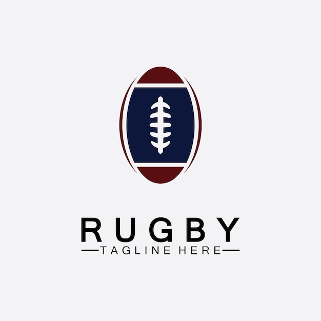 Modello di logo di vettore dell'icona di football americano della palla da rugby