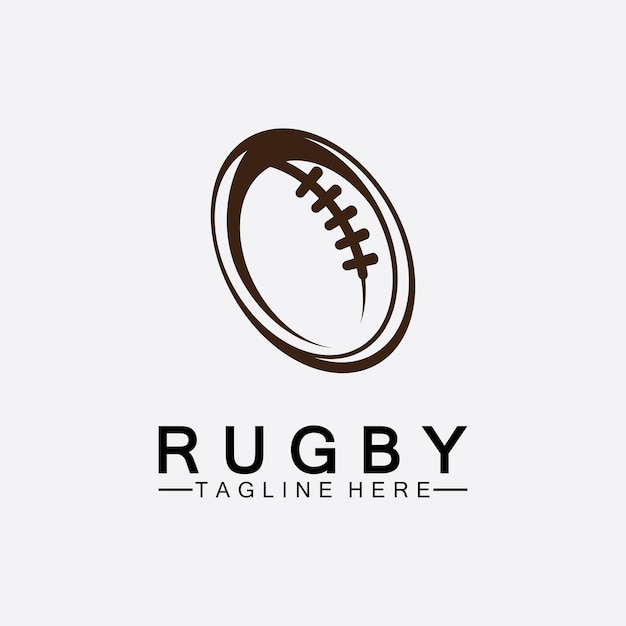 Rugby ball american football icon vector logo template