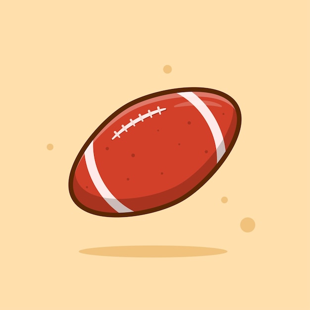 Vector rugby ball cartoon vector illustration