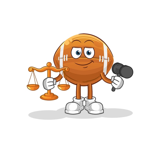 Rugby ball lawyer cartoon cartoon mascot vector