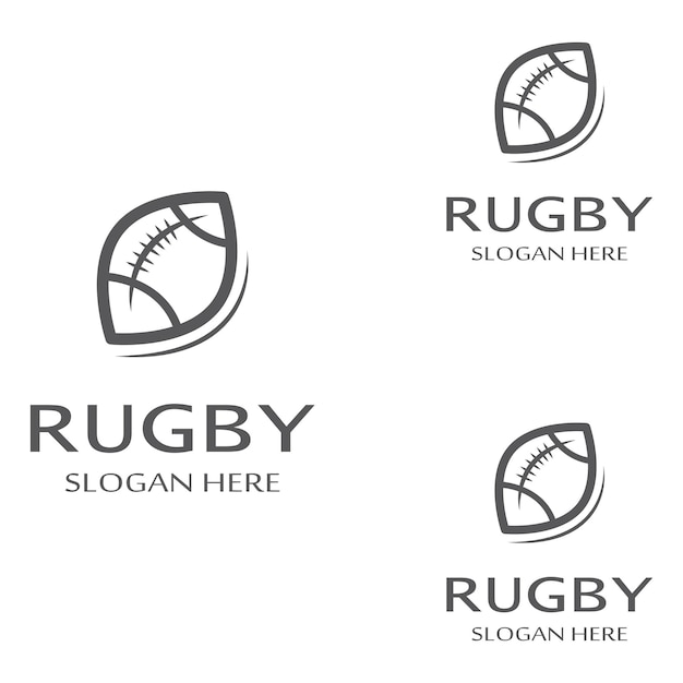 Логотип мяча для регби использование концепции дизайна шаблона векторной иллюстрации может использоваться для спортивных логотипов и логотипа команды
