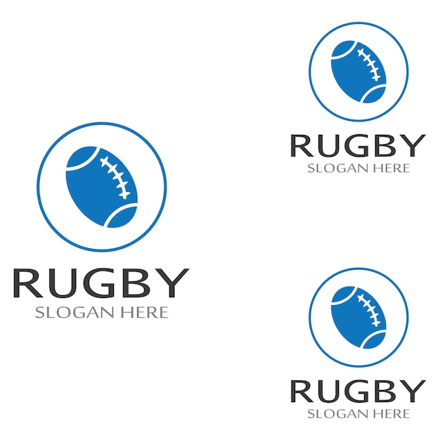 Logo della palla da rugby utilizzo di un concetto di design del modello di illustrazione vettoriale può essere utilizzato per loghi sportivi e un logo di squadra