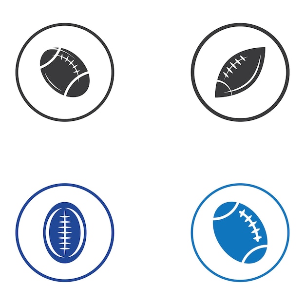 Rugby ball logo using a vector illustration template design concept can be used for sports logos and a team logo