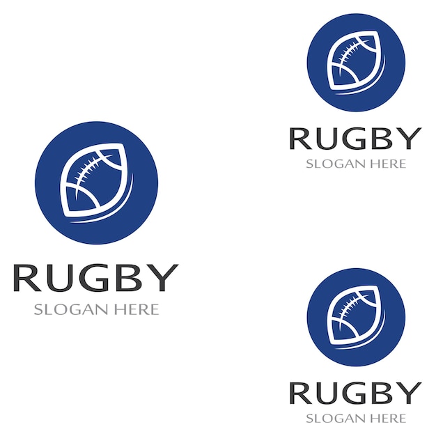 Logo della palla da rugby utilizzo di un concetto di design del modello di illustrazione vettoriale può essere utilizzato per loghi sportivi e un logo di squadra