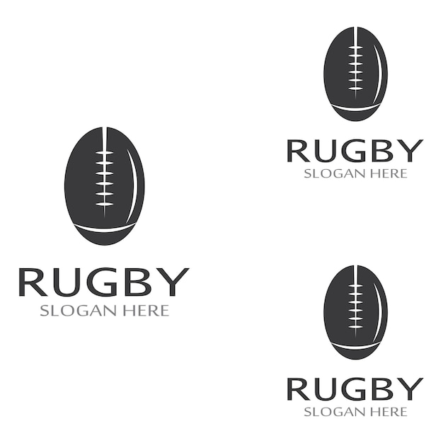 Rugby ball logo Using a vector illustration template design concept Can be used for sports logos and a team logo