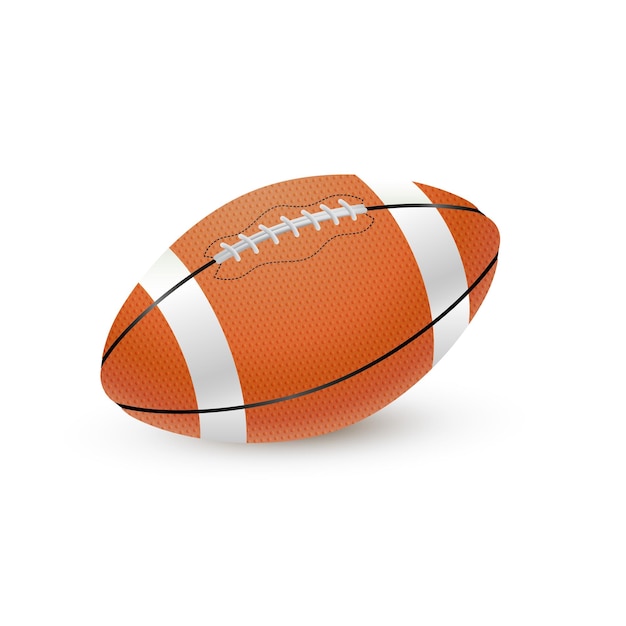 Rugby ball vector icon American football ball Realistic sports equipment isolated on white