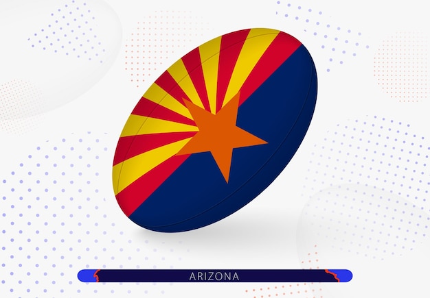 Pallone da rugby con la bandiera dell'arizona su di esso attrezzatura per la squadra di rugby dell'arizona