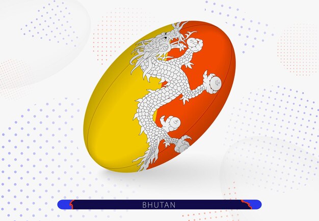 Rugby ball with the flag of Bhutan on it Equipment for rugby team of Bhutan