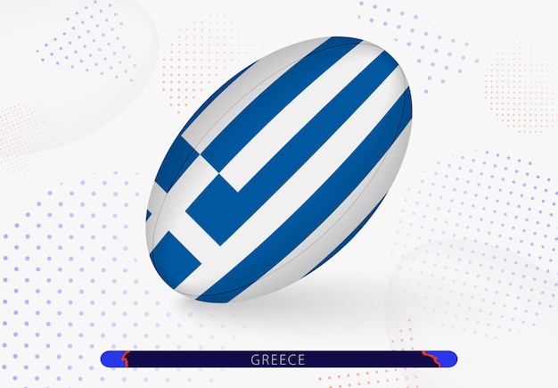 Rugby ball with the flag of Greece on it Equipment for rugby team of Greece