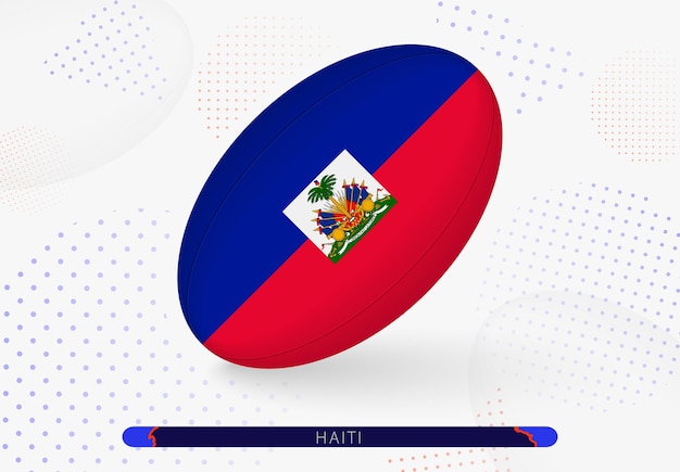 Rugby ball with the flag of Haiti on it Equipment for rugby team of Haiti