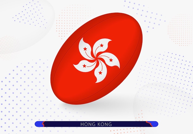 Rugby ball with the flag of Hong Kong on it Equipment for rugby team of Hong Kong