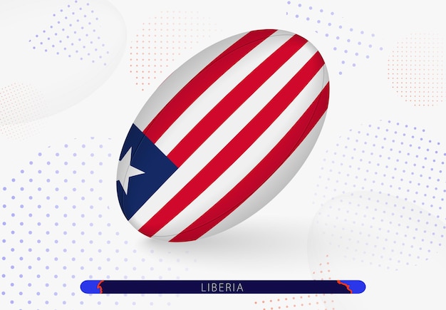Vector rugby ball with the flag of liberia on it equipment for rugby team of liberia