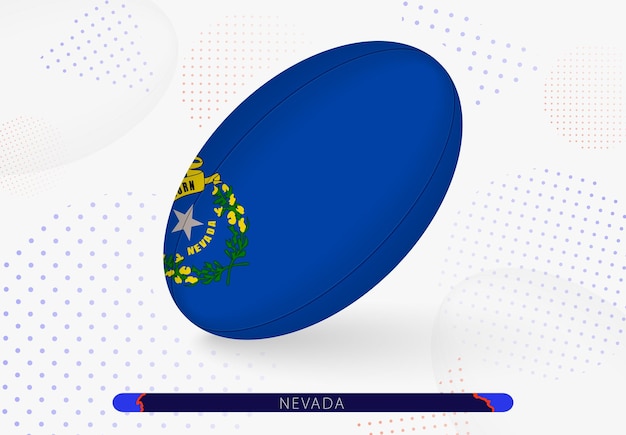 Vector rugby ball with the flag of nevada on it equipment for rugby team of nevada