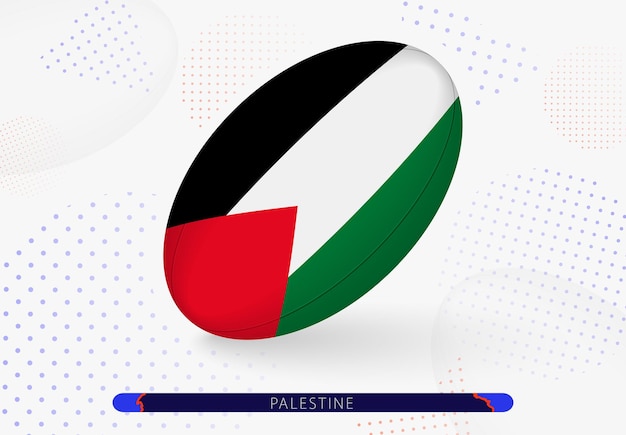 Rugby ball with the flag of Palestine on it Equipment for rugby team of Palestine