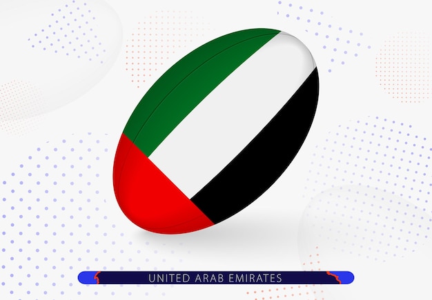 Rugby ball with the flag of United Arab Emirates on it Equipment for rugby team of United Arab Emirates