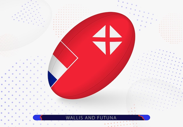 Rugby ball with the flag of Wallis and Futuna on it Equipment for rugby team of Wallis and Futuna