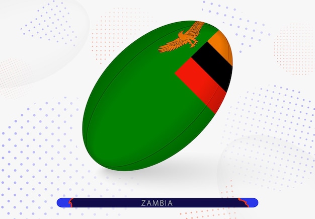 Pallone da rugby con la bandiera dello zambia su di esso attrezzatura per la squadra di rugby dello zambia