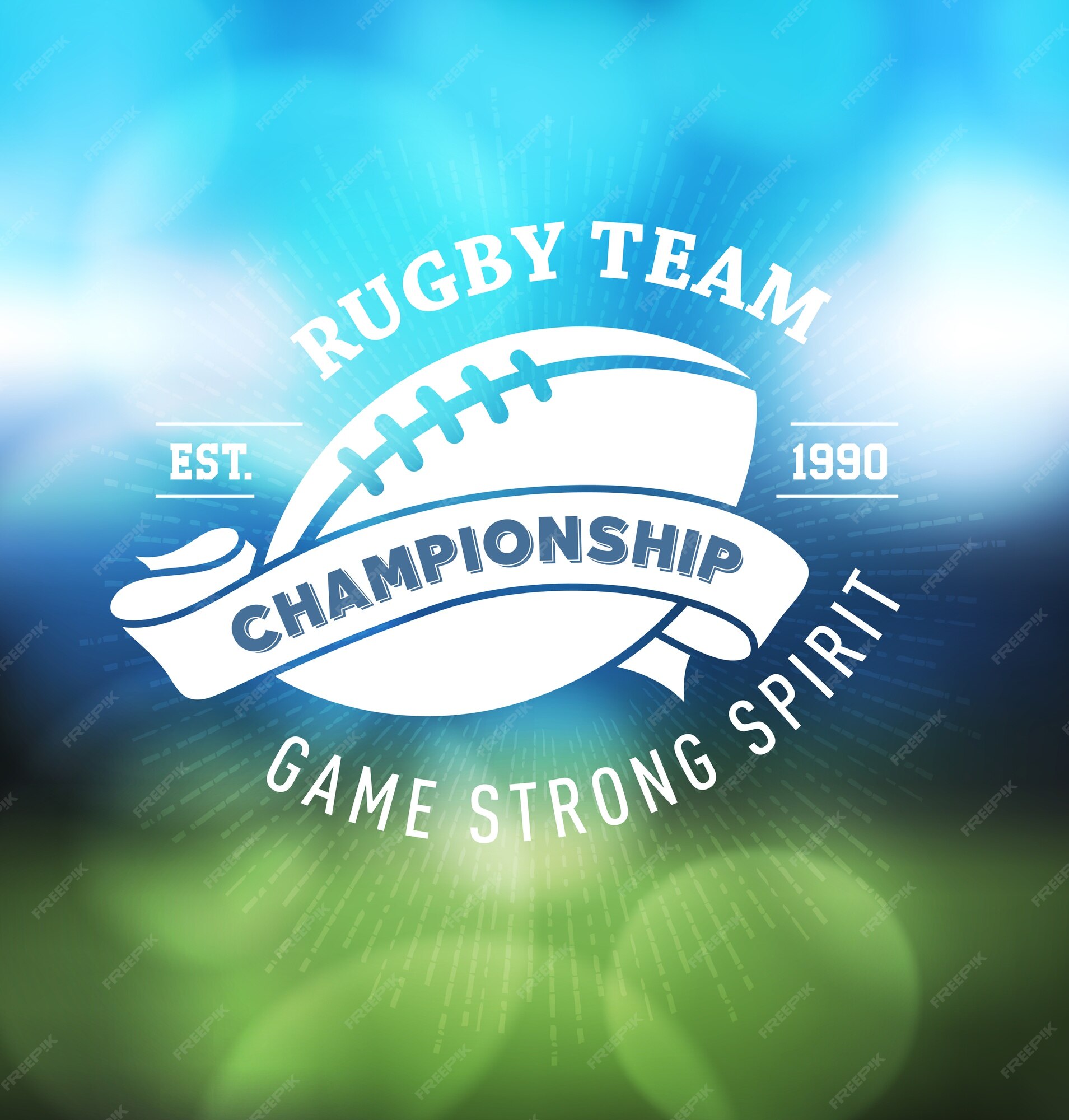 Rugby championship logo sport design Royalty Free Vector