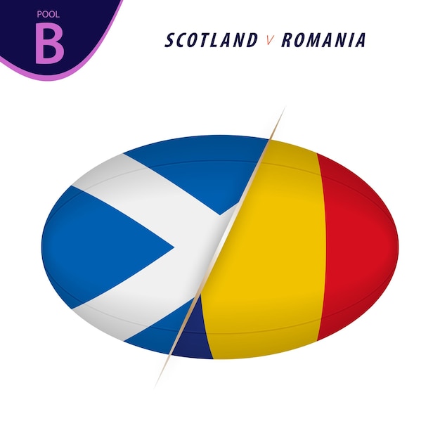 럭비 대회 스코틀랜드 vs 루마니아. 럭비 대 아이콘.