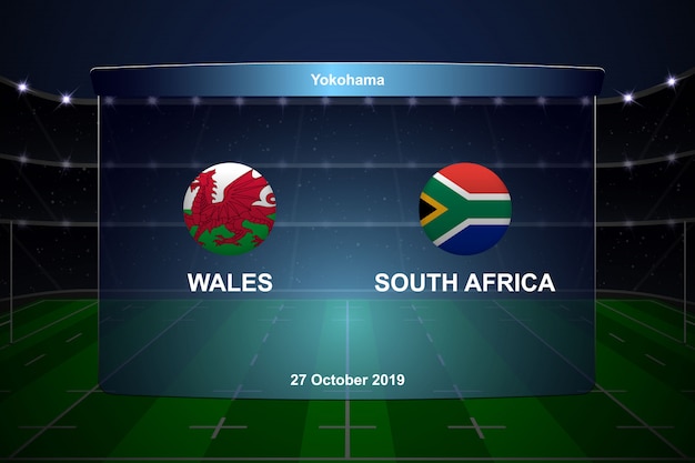 Rugby cup scoreboard broadcast graphic