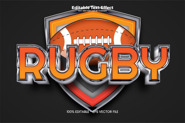 Rugby editable text effect in modern trend style