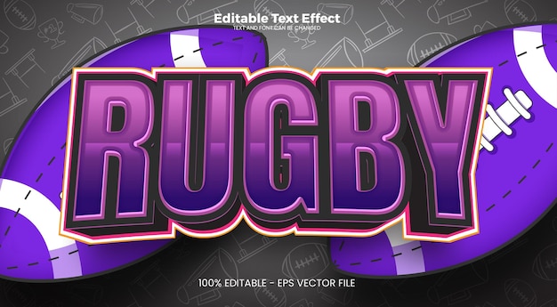 Rugby editable text effect in modern trend style