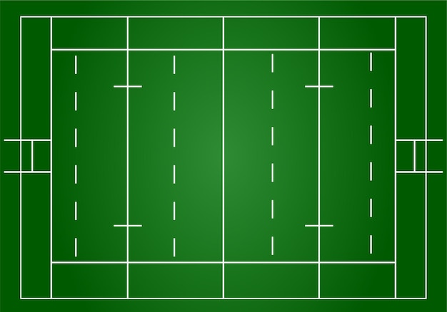 Vettore tabella tattica del campo di rugby vista dall'alto