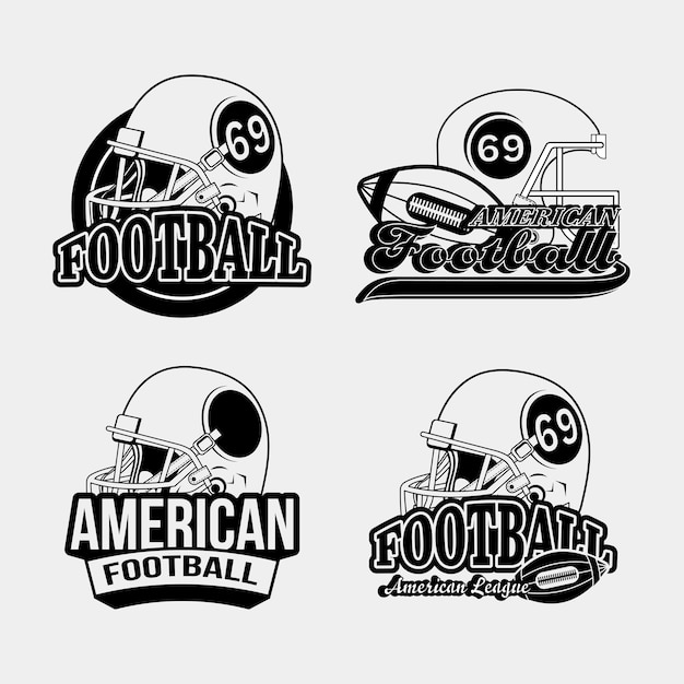 Vector rugby football logos badge prints university slogan typography design