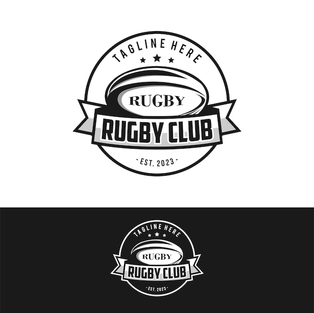 Rugby logo design vector template rugby club emblem