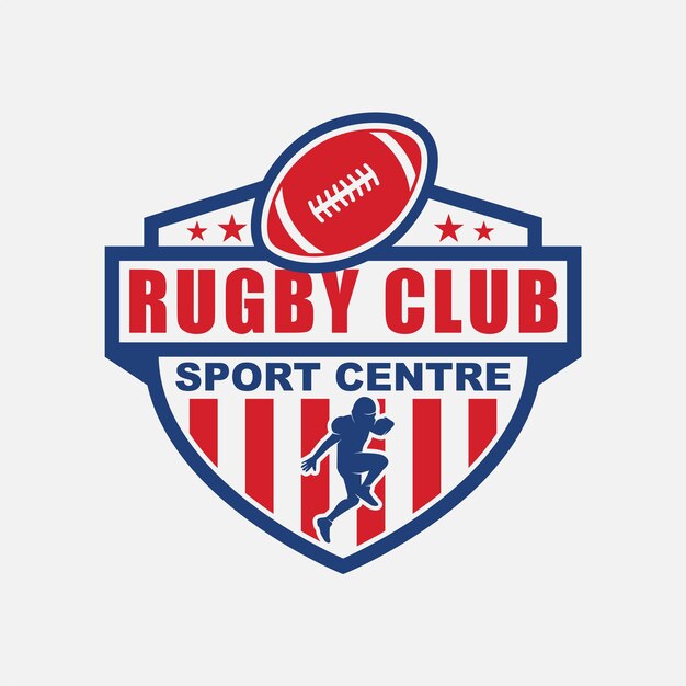 Modello di vettore di progettazione di logo di rugby