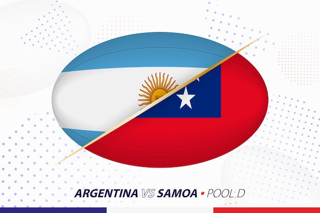 Rugby match between Argentina and Samoa concept for rugby tournament