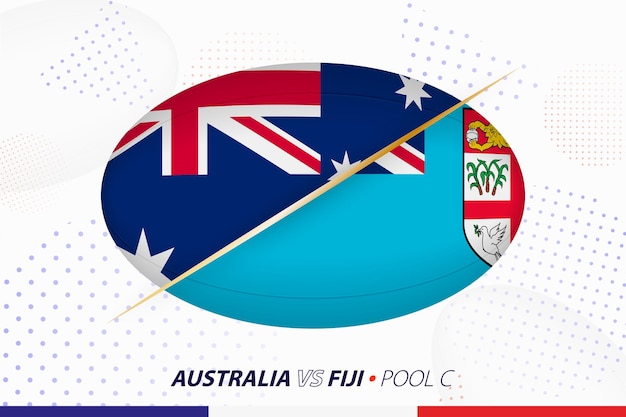 Rugby match between Australia and Fiji concept for rugby tournament