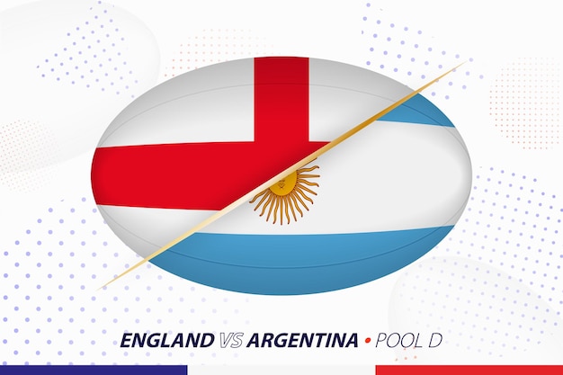 Rugby match between England and Argentina concept for rugby tournament