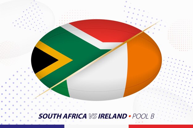 Rugby match between South Africa and Ireland concept for rugby tournament