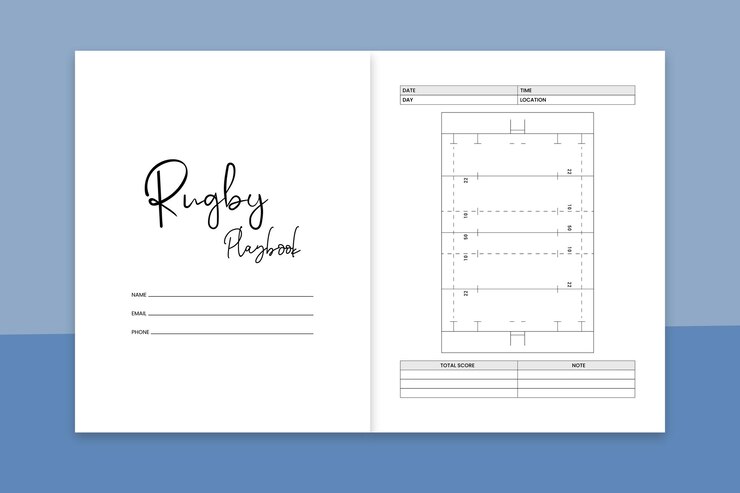 Vector rugby playbook kdp interior