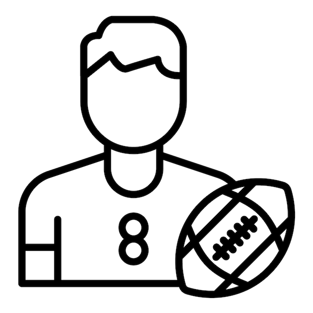 Rugby Player Vector Illustration Style