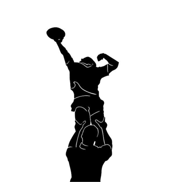 Vector rugby sevens silhouette illustration