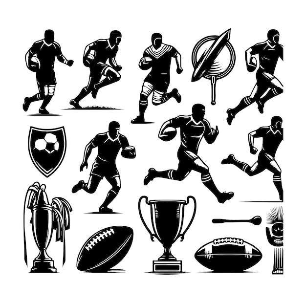 Vettore illustrazione vettoriale della silhouette del rugby