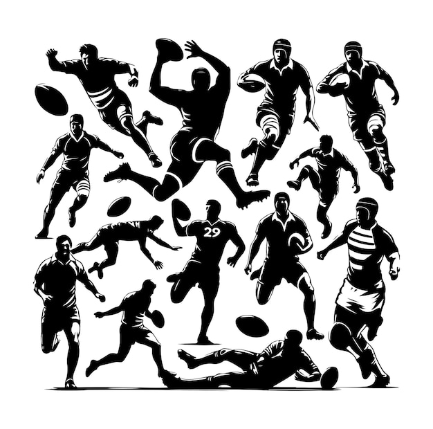 Vector rugby silhouette vector illustration