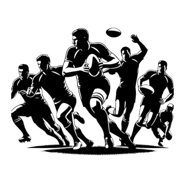 Vettore illustrazione vettoriale della silhouette del rugby