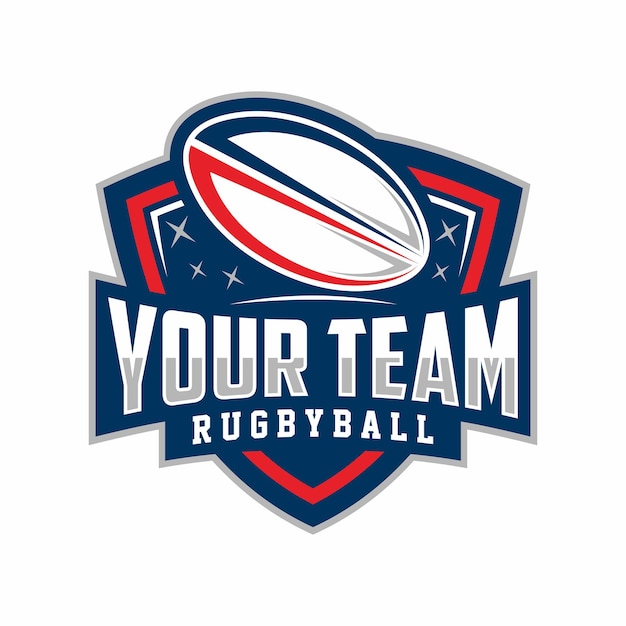 Vettore logo e stemma di rugby sports