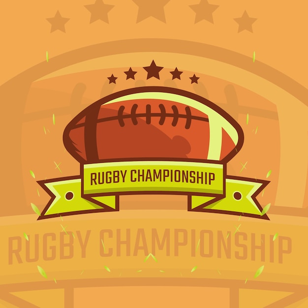 Vettore loghi sportivi di rugby per squadre, tornei, leghe