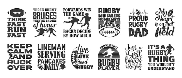 Vector rugby t shirt design bundle american football shirt vector rugby t shirt design collection