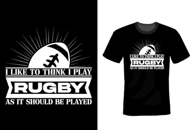 Rugby T shirt design typography vintage