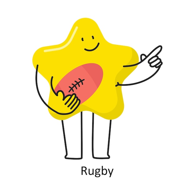 Rugby vector illustration isolated on white background. Flat Illustration style design.