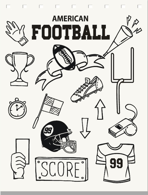 Vector rugby voetbal bal schets pictogram.