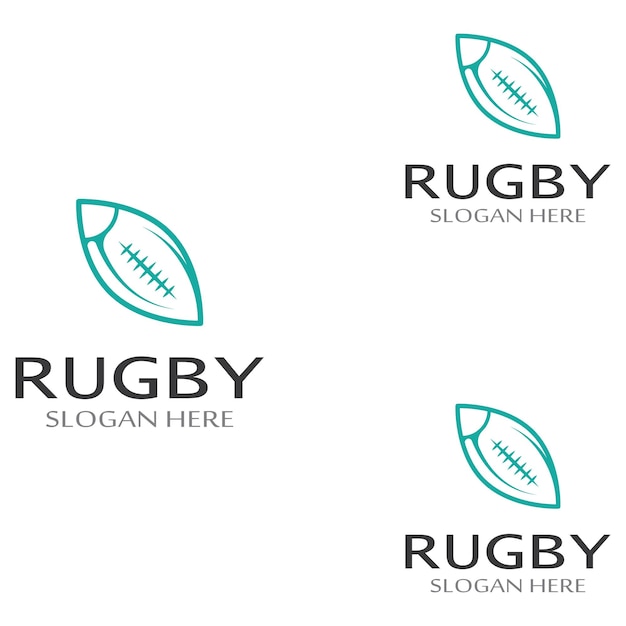 Rugbybal-logo een vectorillustratie-sjabloonontwerp gebruiken kan worden gebruikt voor sportlogo's en een teamlogo